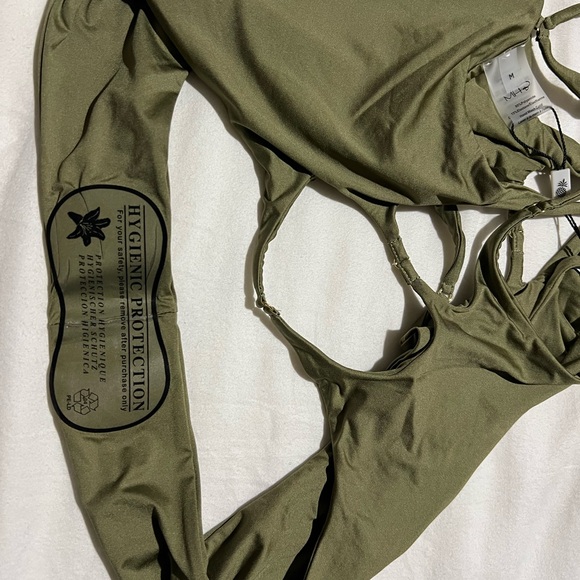 Monica Hansen Beachwear - Starlight Cut Out One Piece Swimsuit IN SAFARI GREEN - Picture 7 of 7